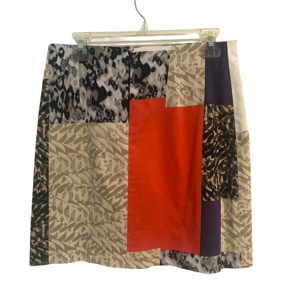 Elie Tahari Patchwork Colorful Animal Print Mini Skirt Size 4 Stretch Lined MINT - Picture 5 of 6